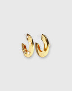 Load image into Gallery viewer, Saucer Hoop Earrings in Dotted Pearl
