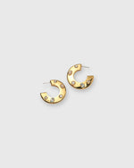 Load image into Gallery viewer, Saucer Hoop Earrings in Dotted Pearl
