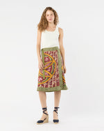 Load image into Gallery viewer, Pareo Midi Skirt in Eclipse Silk Twill
