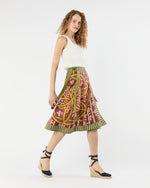 Load image into Gallery viewer, Pareo Midi Skirt in Eclipse Silk Twill

