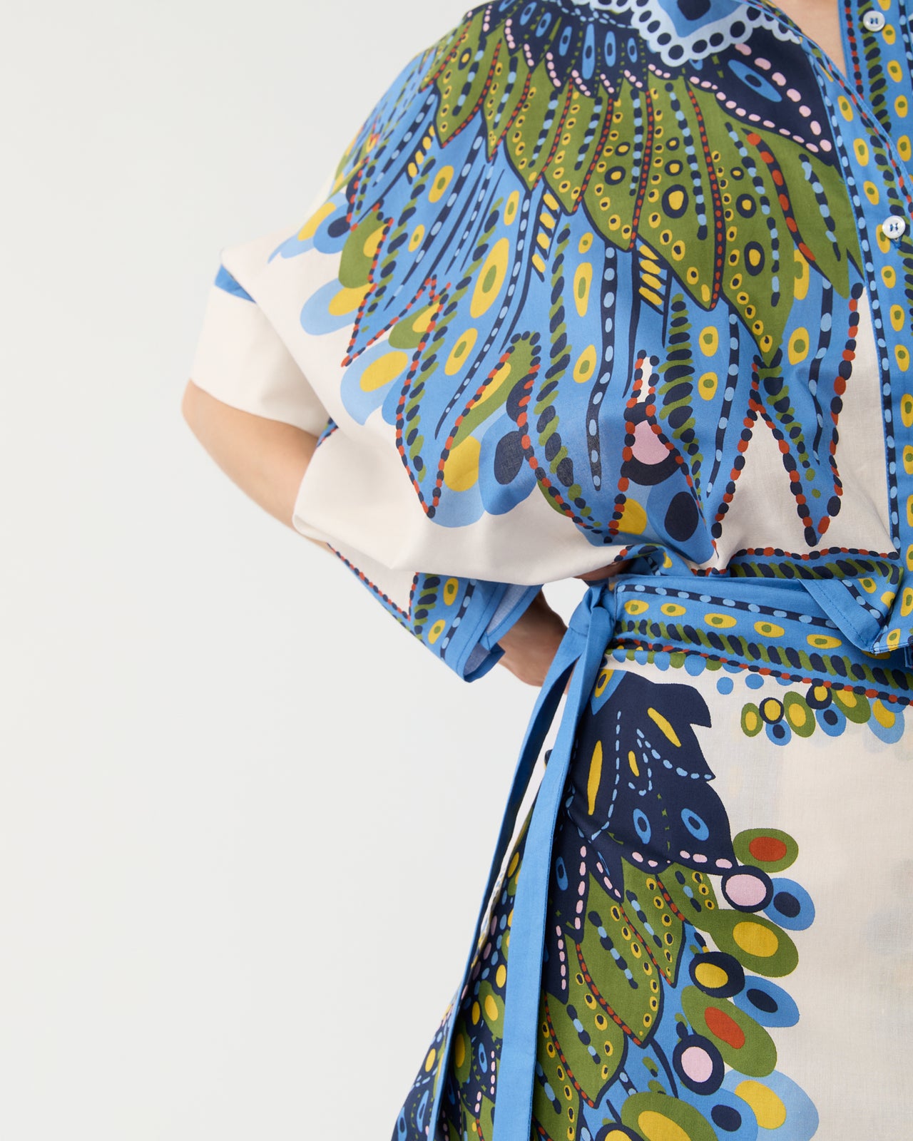 Flipper Skirt in Multicolor Chakra Placée Cotton Muslin