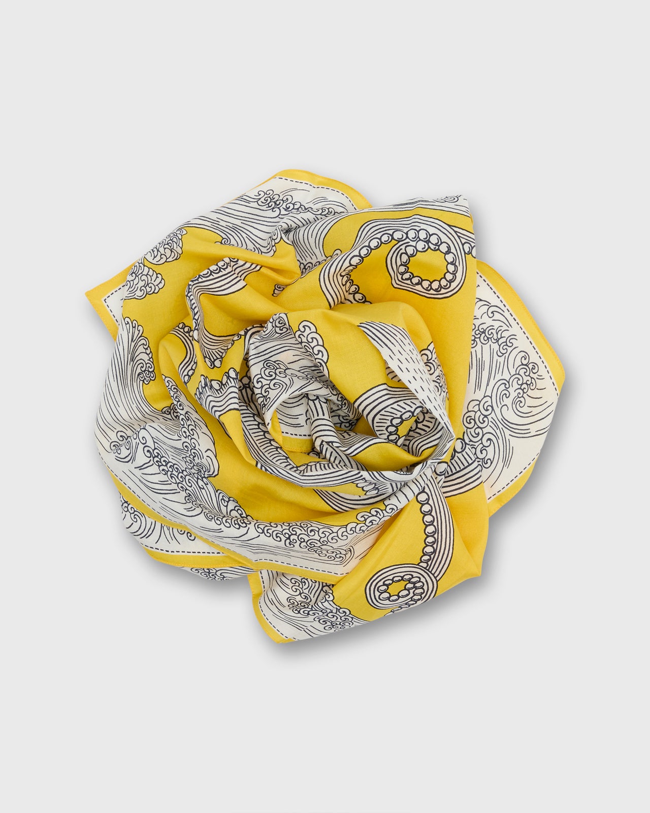 Poseidon Square Scarf in Lemon