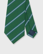 Load image into Gallery viewer, Irish Poplin Tie in Green/Blue/Bone Stripe
