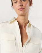 Load image into Gallery viewer, Hannah Blouse in Ivory Silk Crepe de Chine

