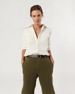 Load image into Gallery viewer, Hannah Blouse in Ivory Silk Crepe de Chine
