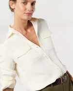 Load image into Gallery viewer, Hannah Blouse in Ivory Silk Crepe de Chine
