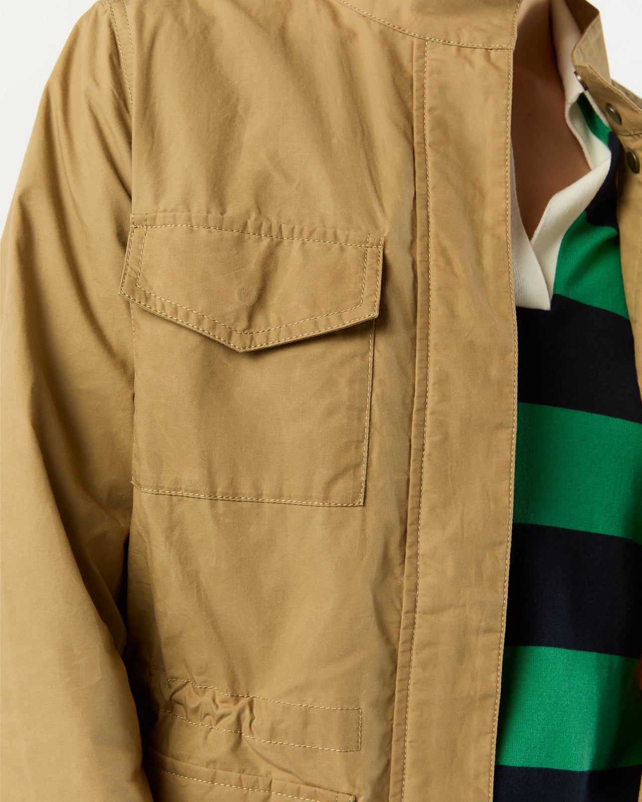 M65 Jacket in Khaki Dry Waxed Poplin