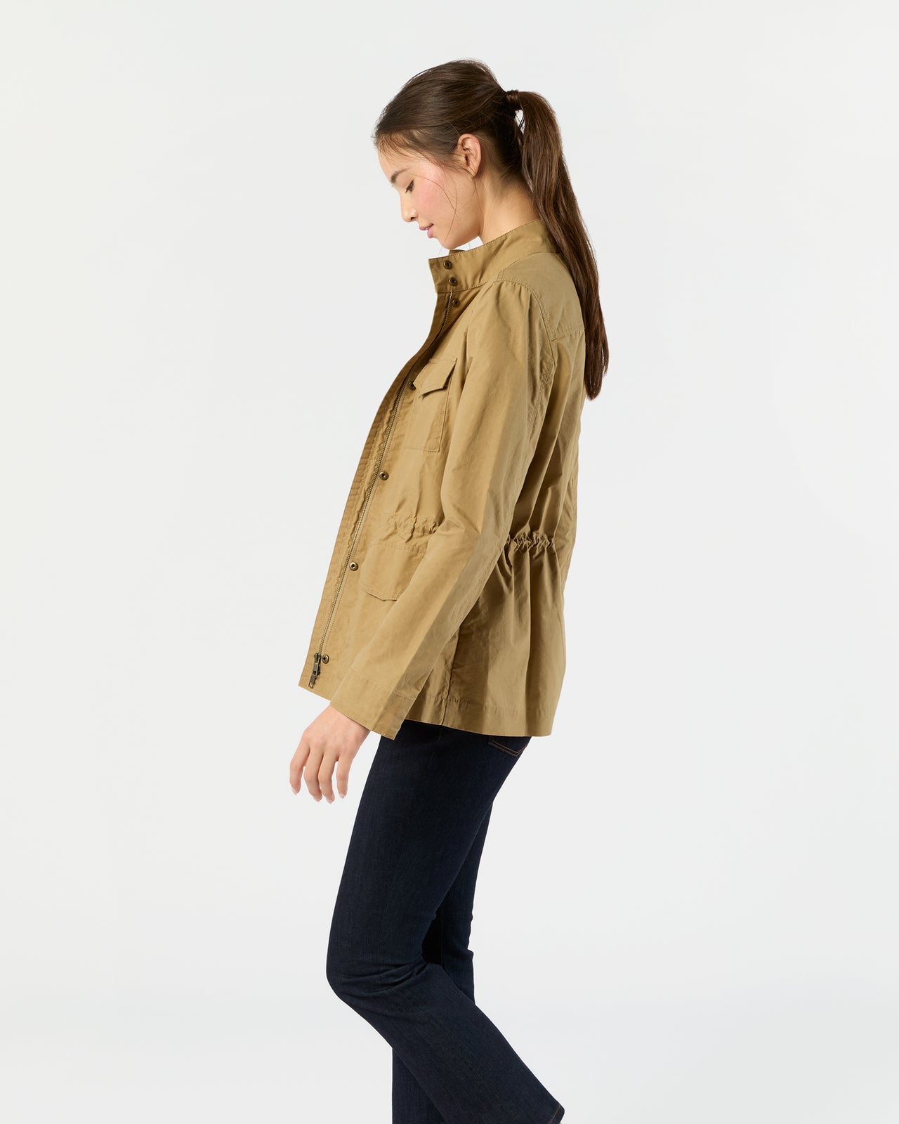 M65 Jacket in Khaki Dry Waxed Poplin