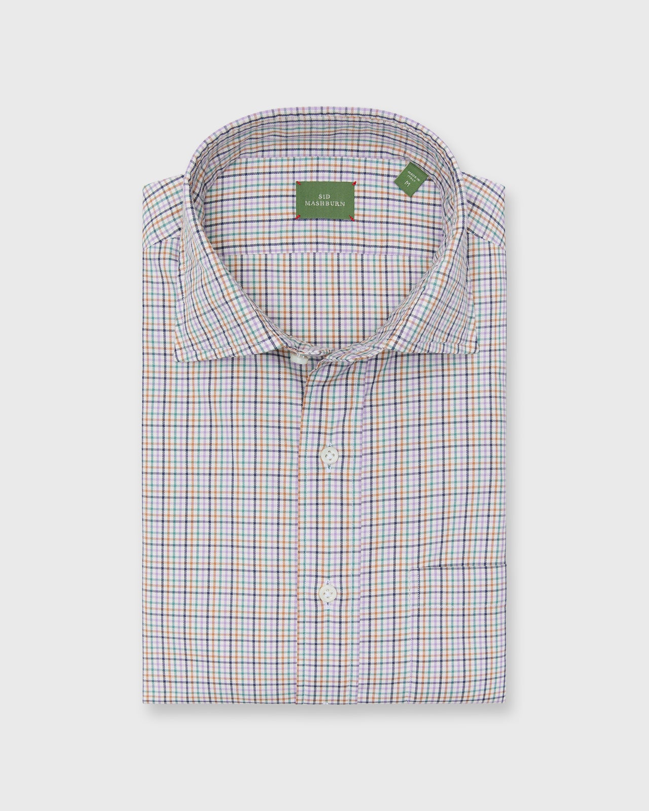 Otto Handmade Sport Shirt in Lavender/Scotch/Lovat Tattersall Twill