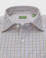 Load image into Gallery viewer, Otto Handmade Sport Shirt in Lavender/Scotch/Lovat Tattersall Twill
