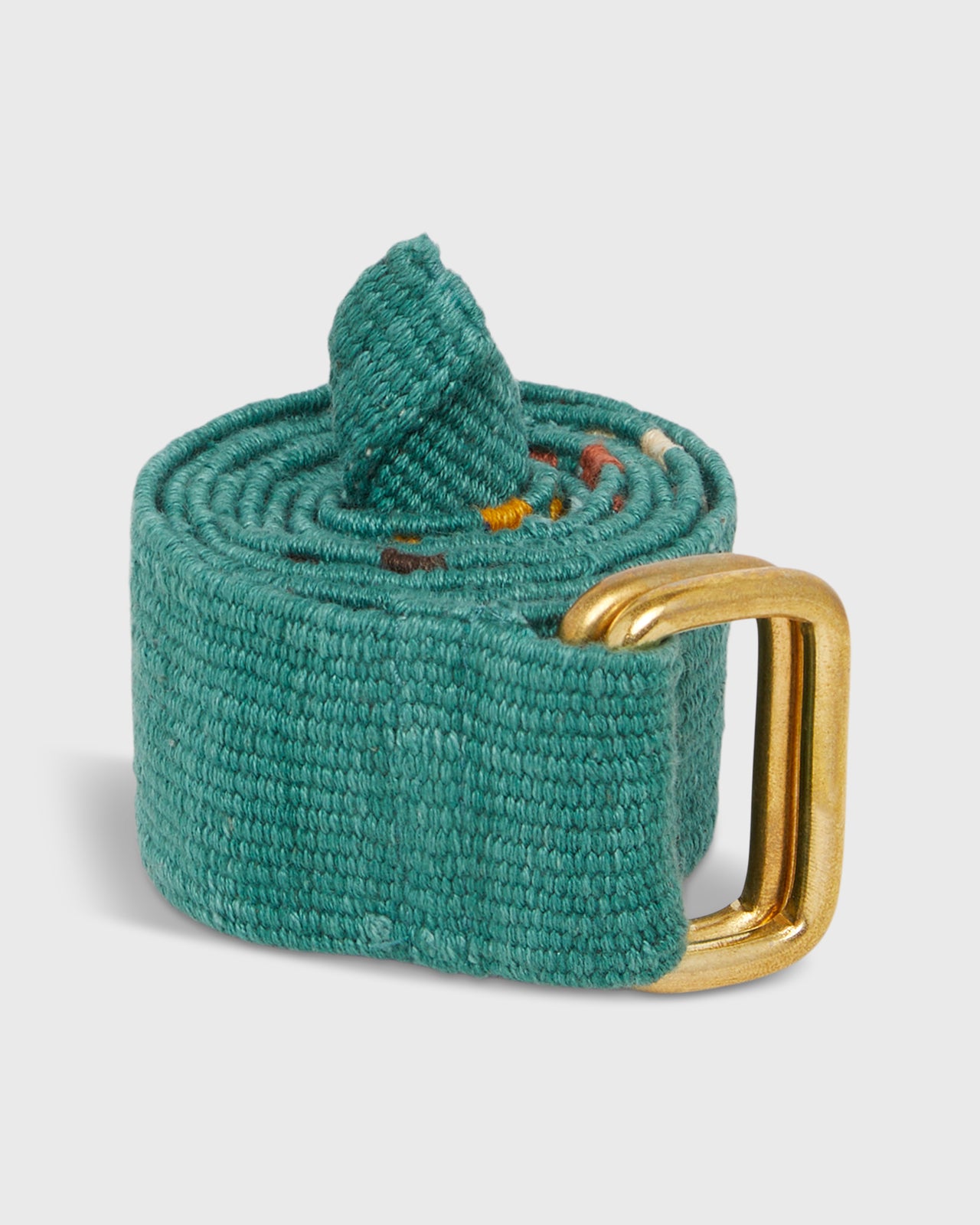 Hand-Loomed D-Ring Belt in Sage Tribal