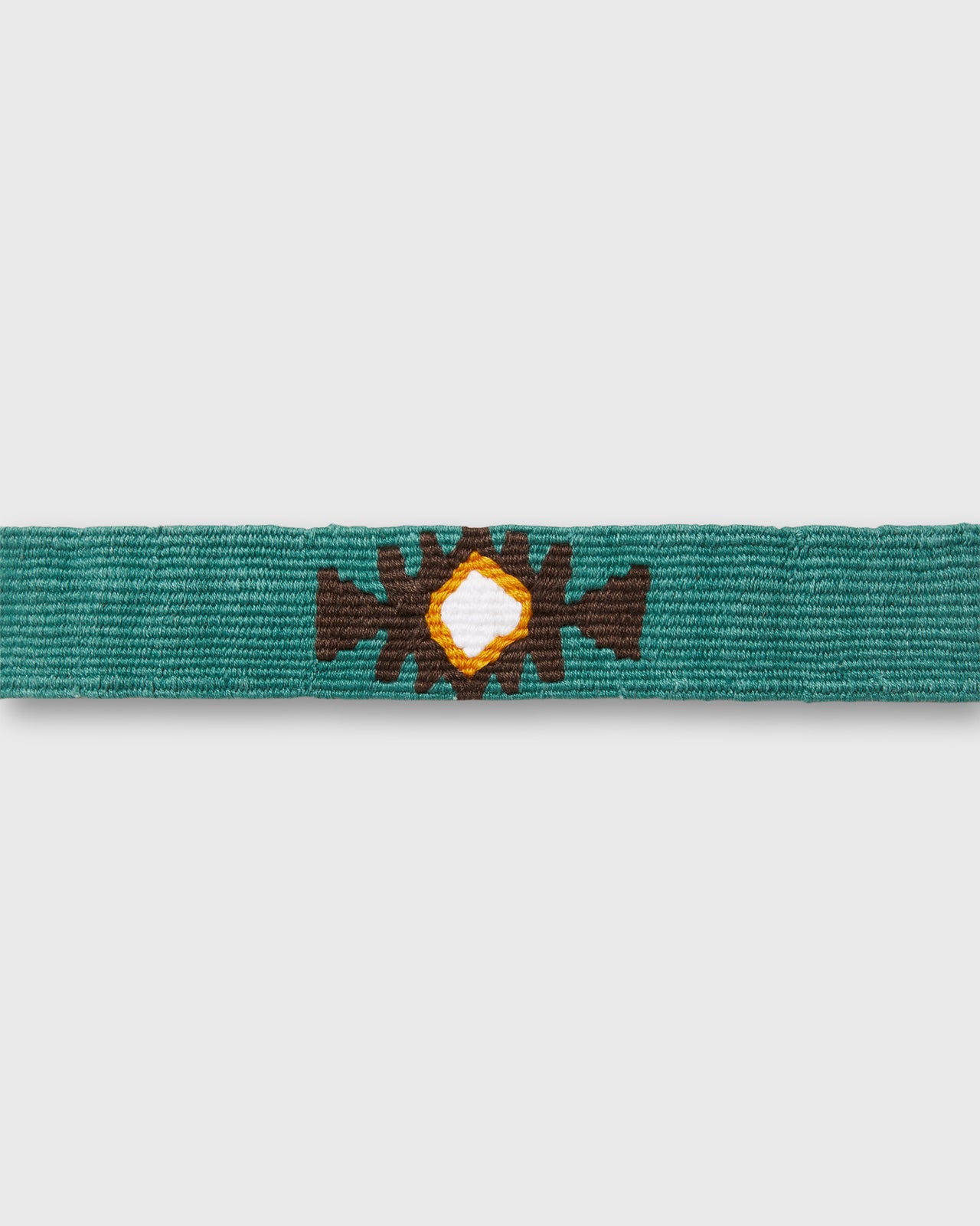 Hand-Loomed D-Ring Belt in Sage Tribal