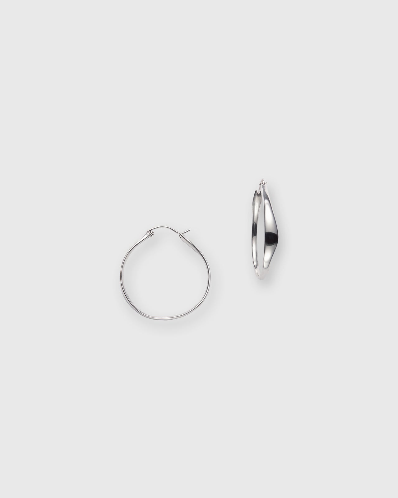 Irregular Hoop Earrings in Silver
