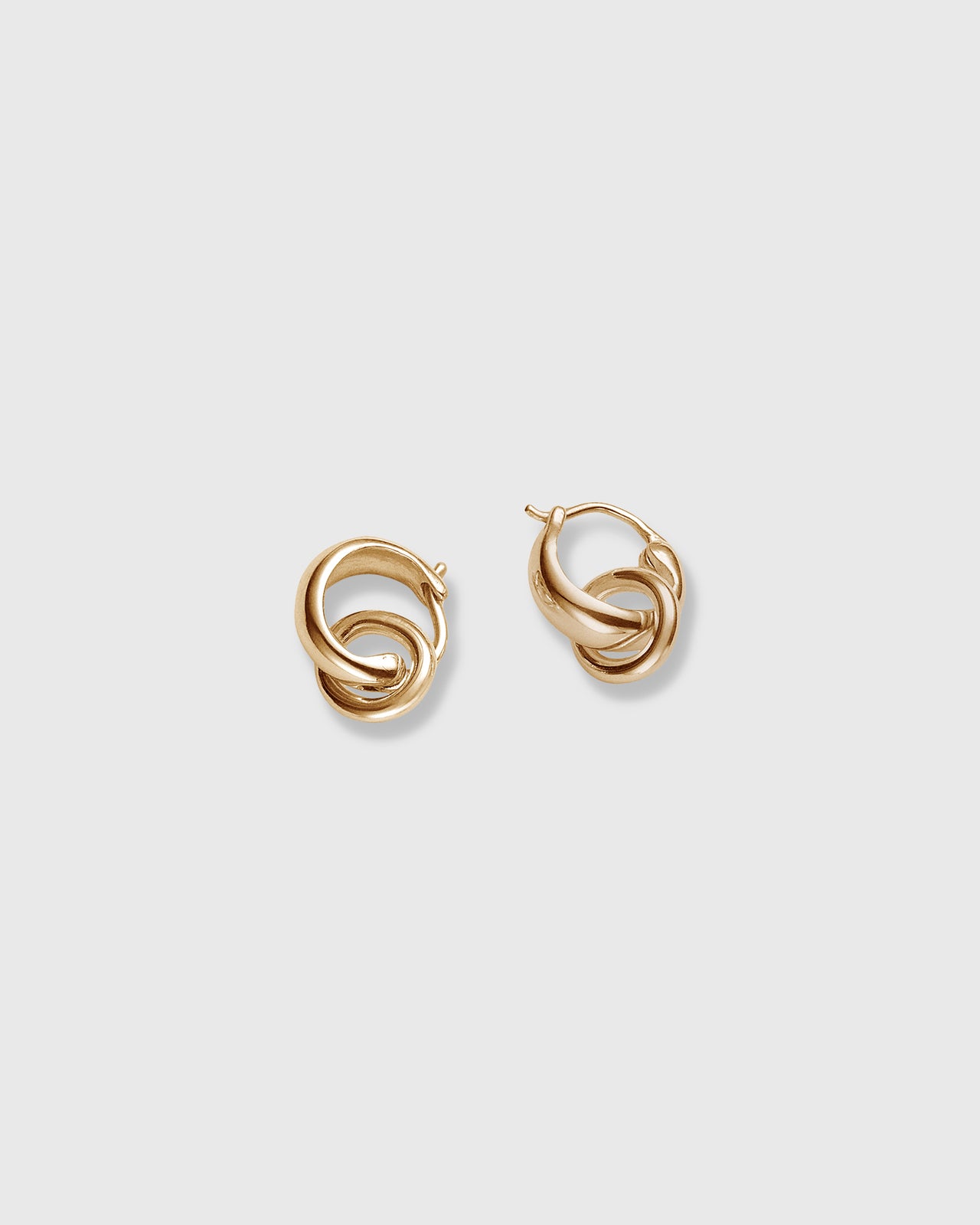 Small Double Hoop Earrings in Gold