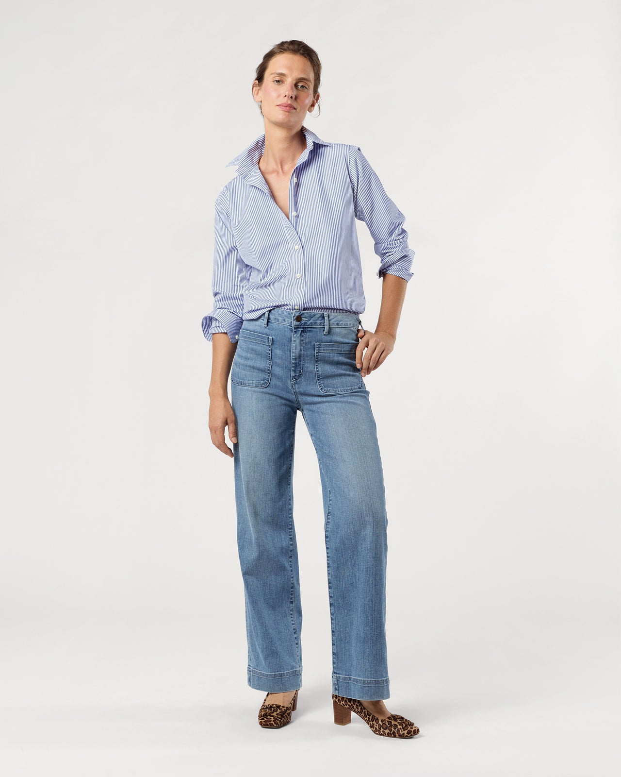 Icon Shirt in Blue Bengal Stripe Poplin