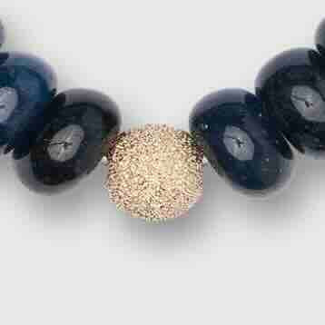Semi Precious Beaded Bracelet in Canard Blue