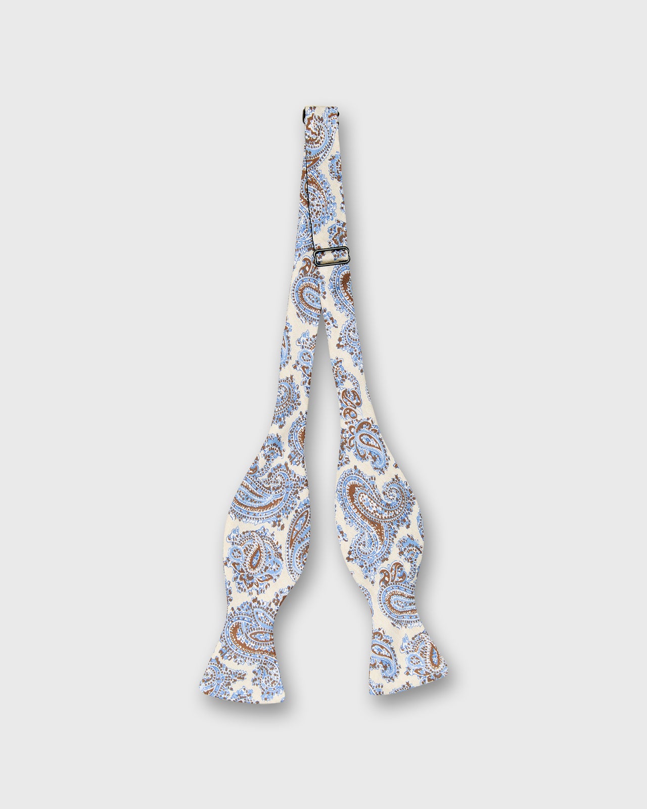 Silk Bow Tie in White Alfred Paisley