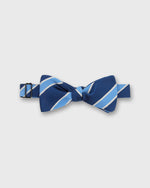 Load image into Gallery viewer, Silk Bow Tie in Navy/Cobalt Crescent Stripes
