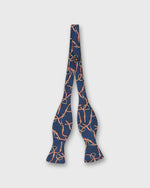 Load image into Gallery viewer, Silk Bow Tie in Navy Stirrups
