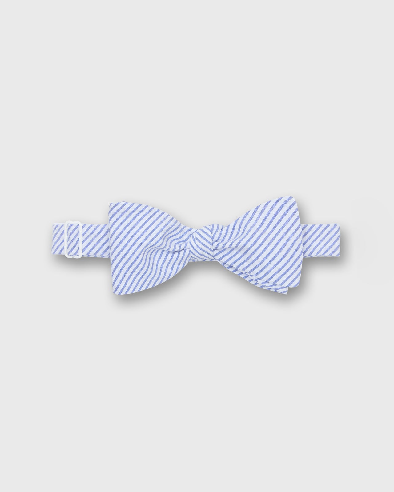 Cotton Bow Tie in Blue Seersucker