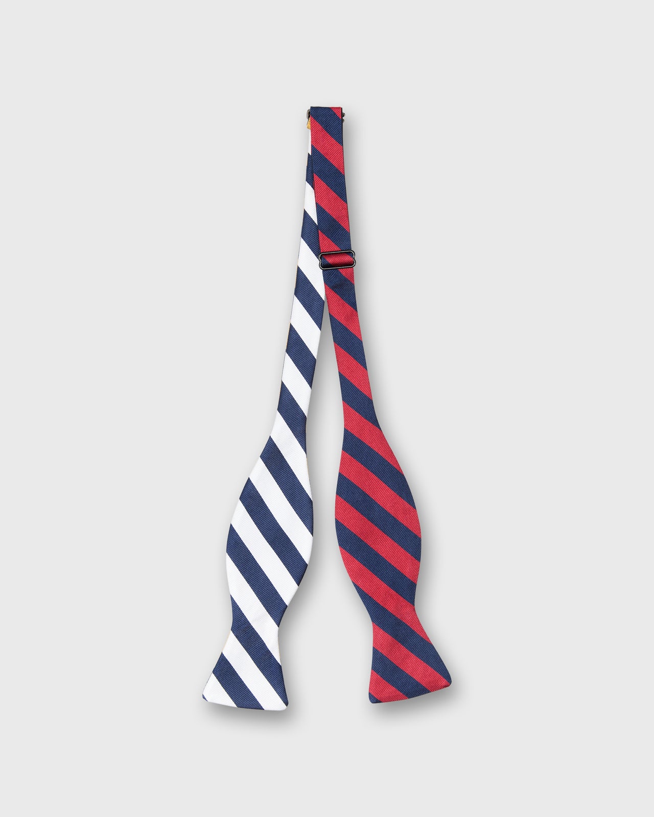 Silk Bow Tie in Navy Quad Stripes