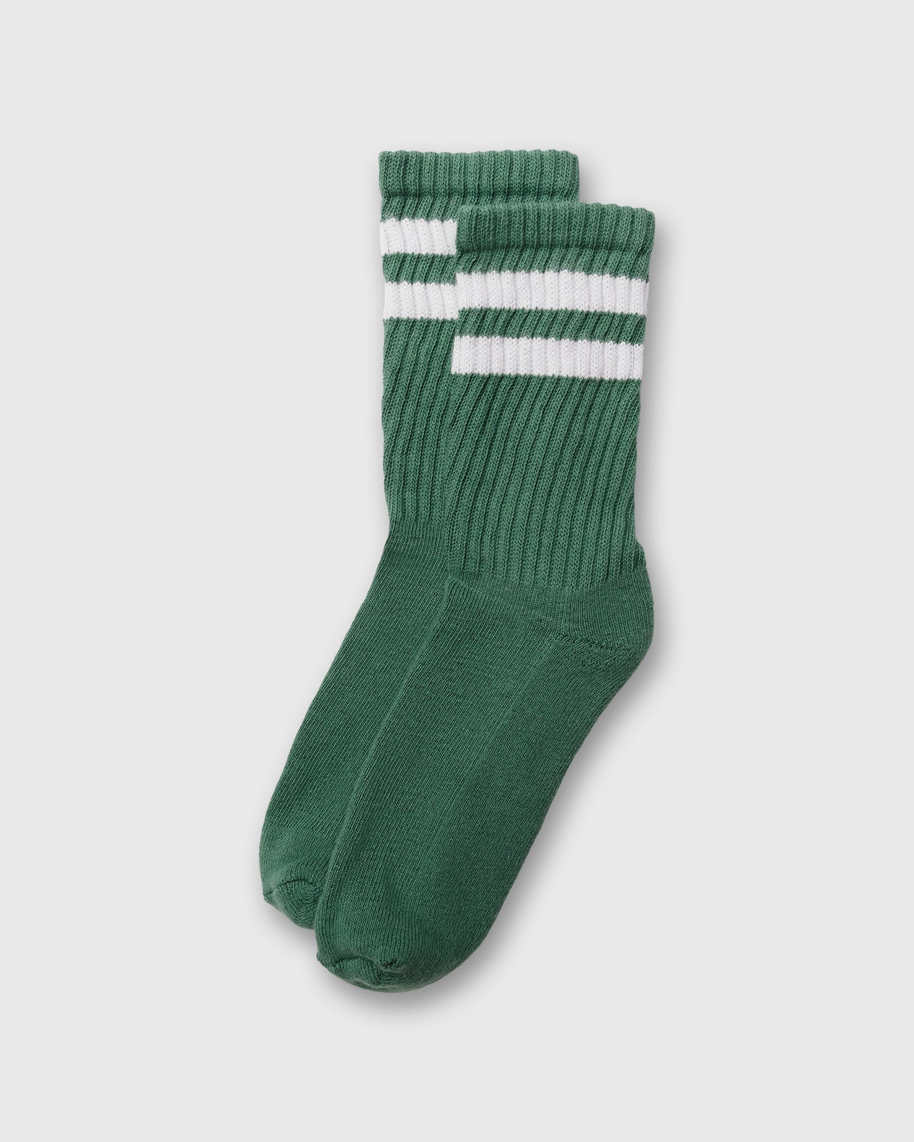 Retro Double Stripe Socks in Green/Natural