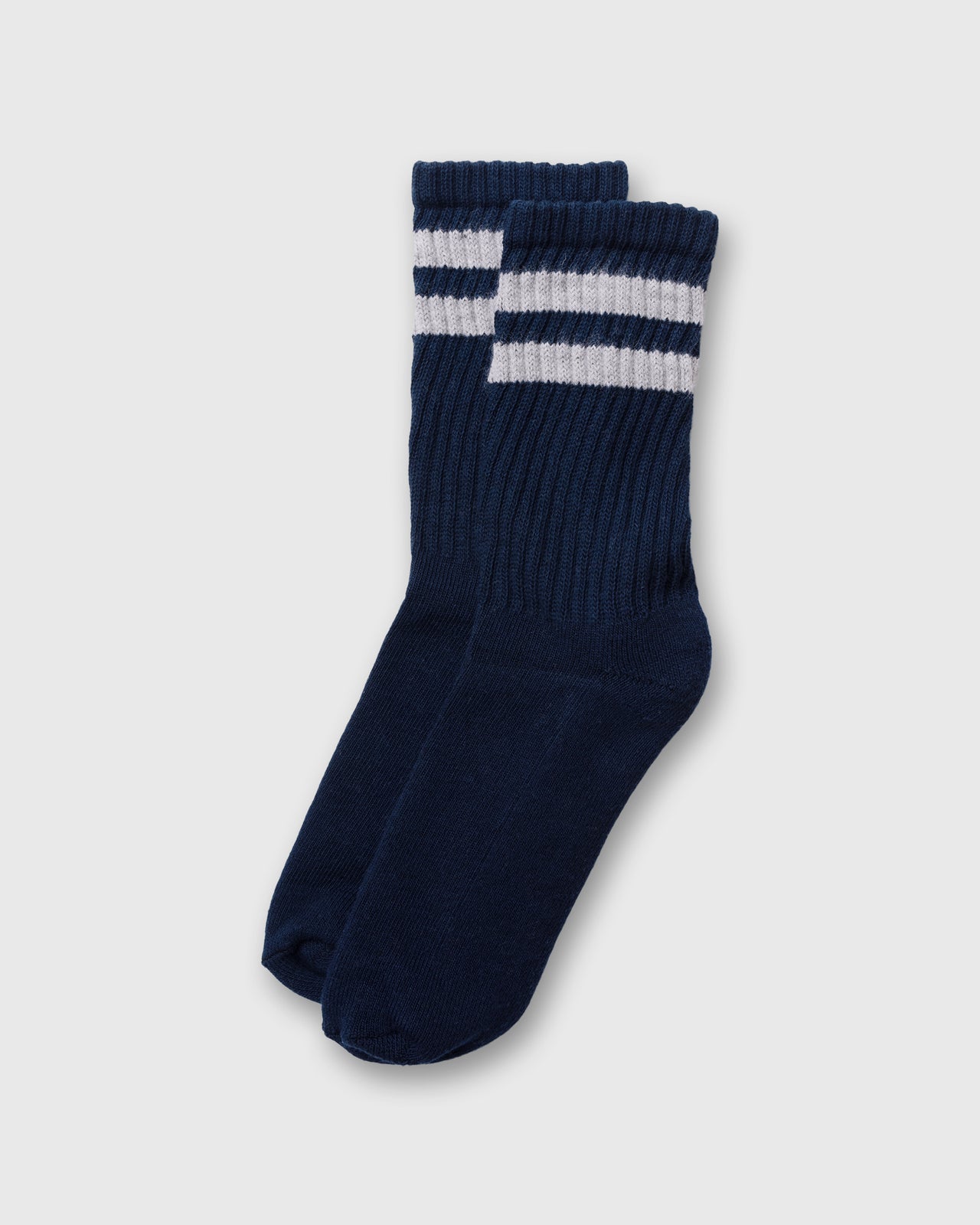 Retro Double Stripe Socks in Navy