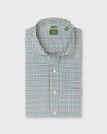 Load image into Gallery viewer, Slim-Fit Spread Collar Sport Shirt in Bone/Tobacco/Spruce Check Poplin
