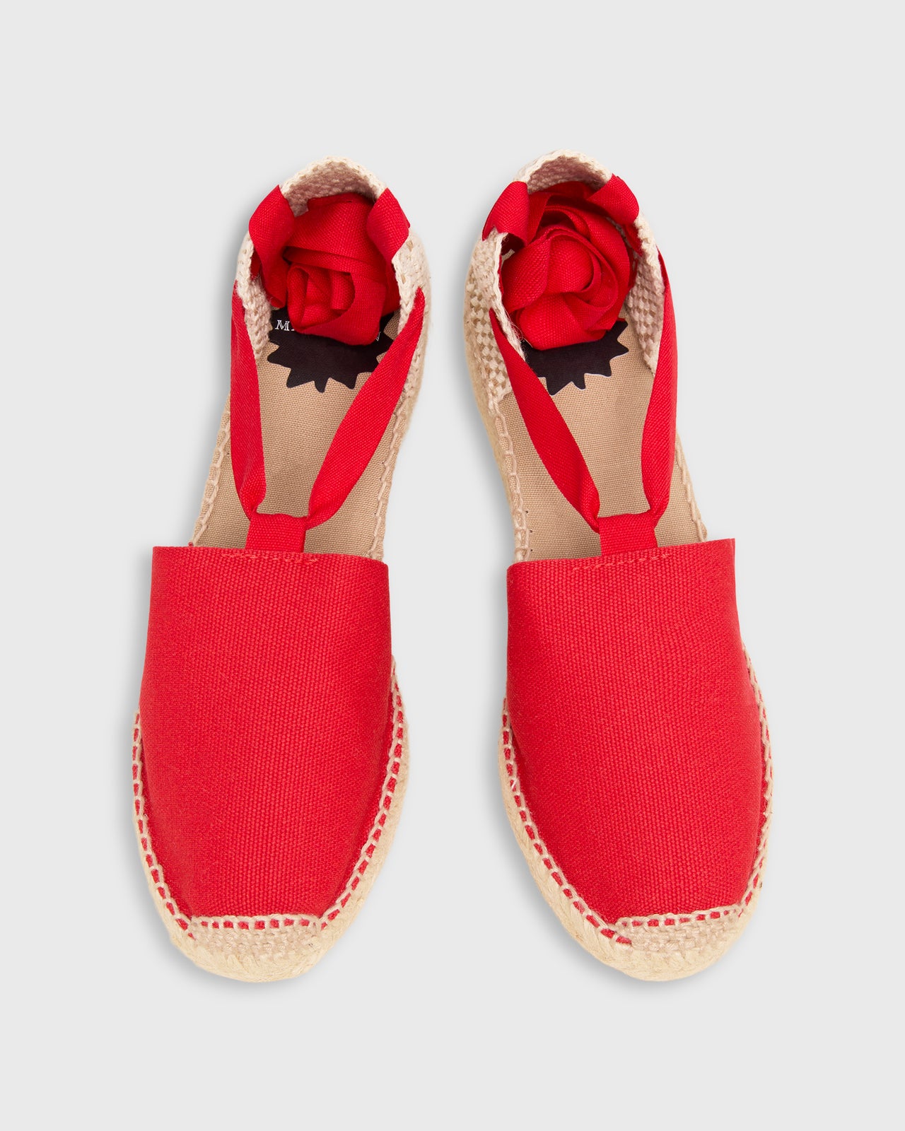 Pia High Espadrille in Red Canvas