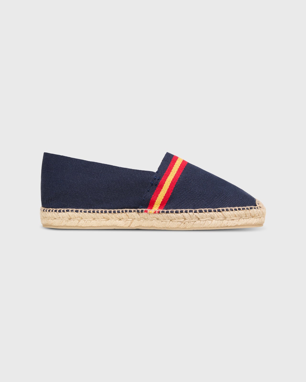 Classic Espadrille in Navy/Red/Gold Stripe