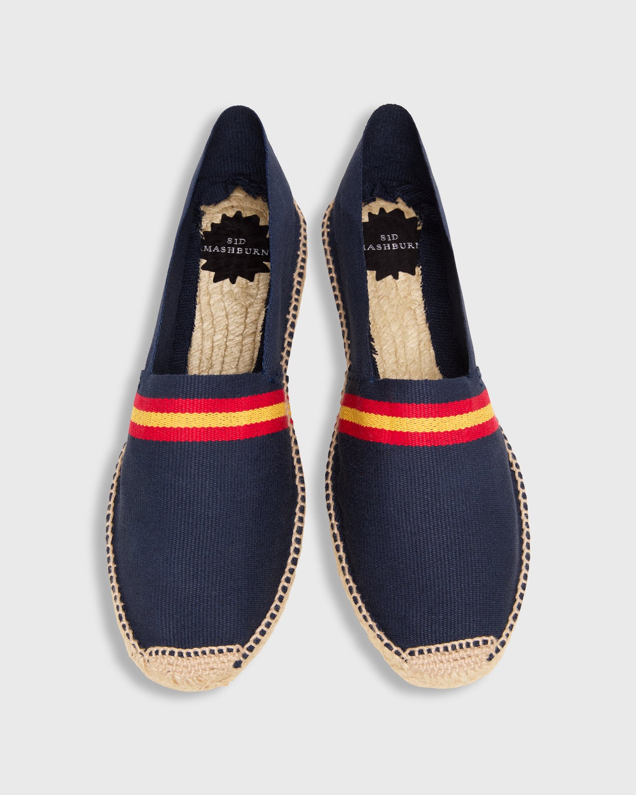 Classic Espadrille in Navy/Red/Gold Stripe