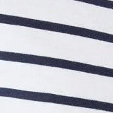 White/Navy Stripe Pima Cotton