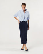 Load image into Gallery viewer, Mare Slip Skirt in Navy Silk Crepe de Chine
