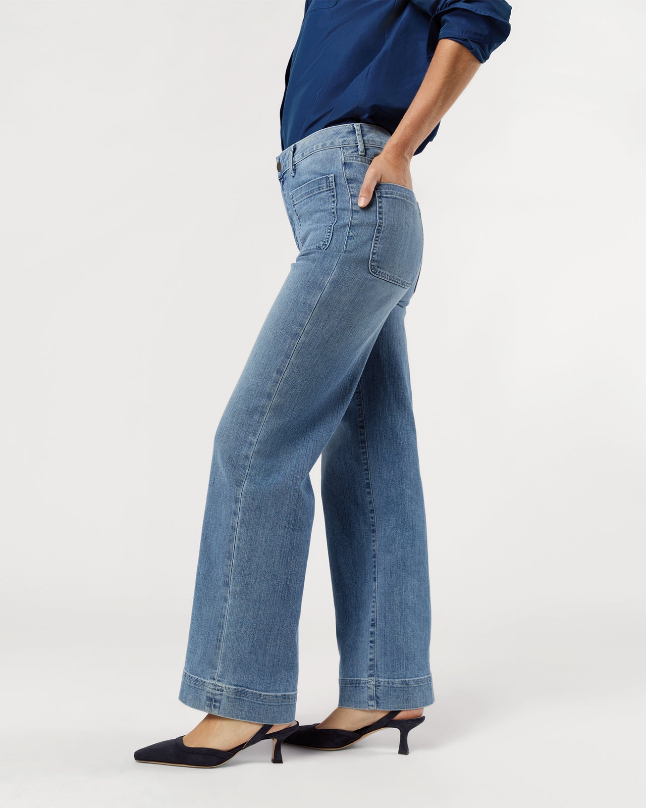Coco Patch Pocket Jean in 7-Year Indigo Stretch Denim