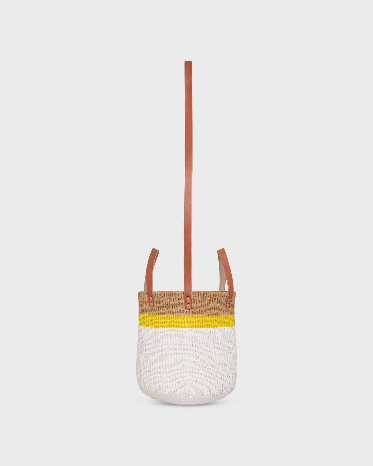 Small Kiondo Shopper Basket in Top Stripe Yellow