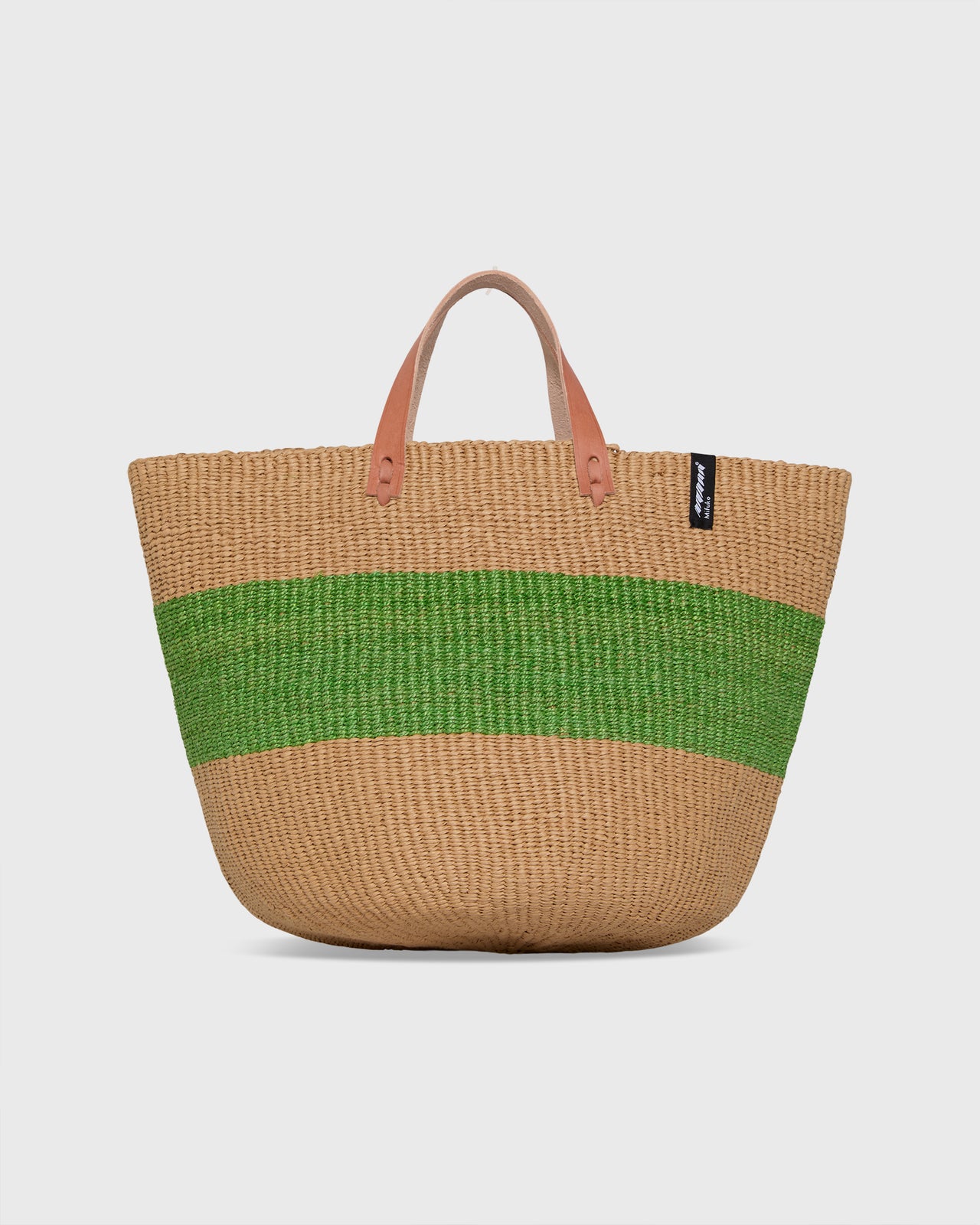 Majani Market Basket in One Thick Stripe Green