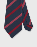 Load image into Gallery viewer, Silk/Cotton Mogador Tie in Navy/Red/Pink Stripe
