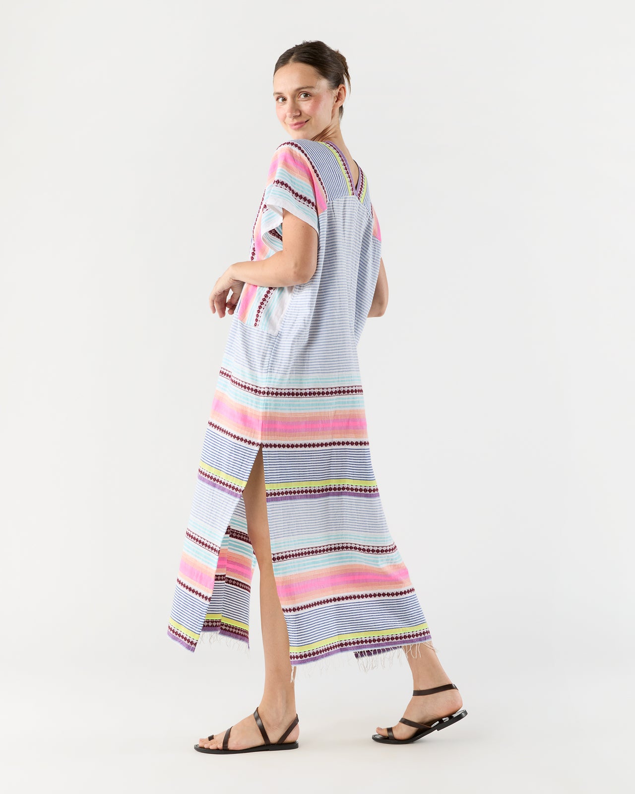 Gasira V-Neck Caftan in Cirq Citrus