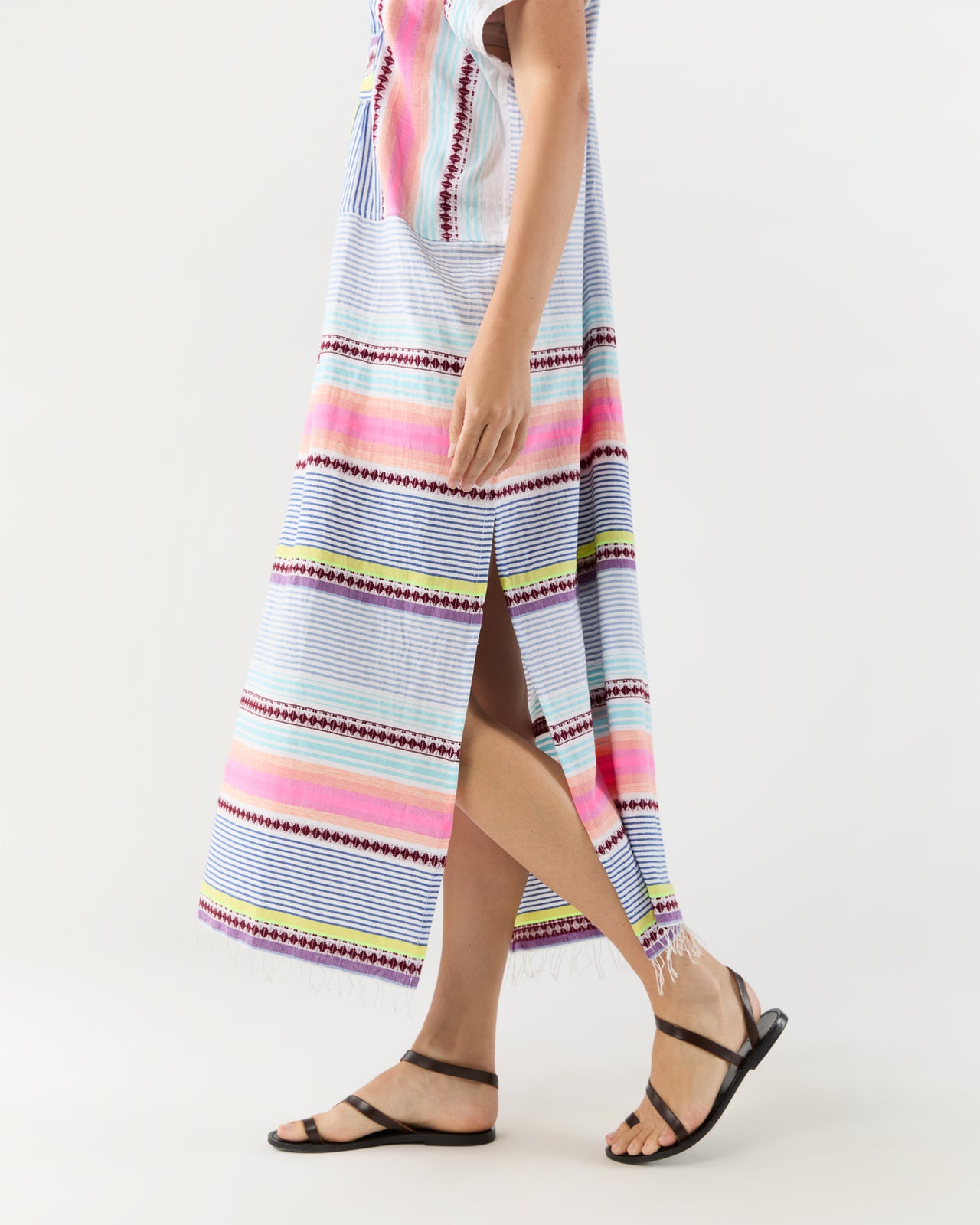 Gasira V-Neck Caftan in Cirq Citrus