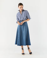 Load image into Gallery viewer, The Uma Midi Denim Skirt in Danube
