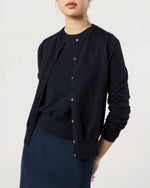 Load image into Gallery viewer, Rosie Shell in Deep Navy Cotton/Silk
