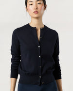 Load image into Gallery viewer, Rosie Cardigan in Deep Navy Cotton/Silk

