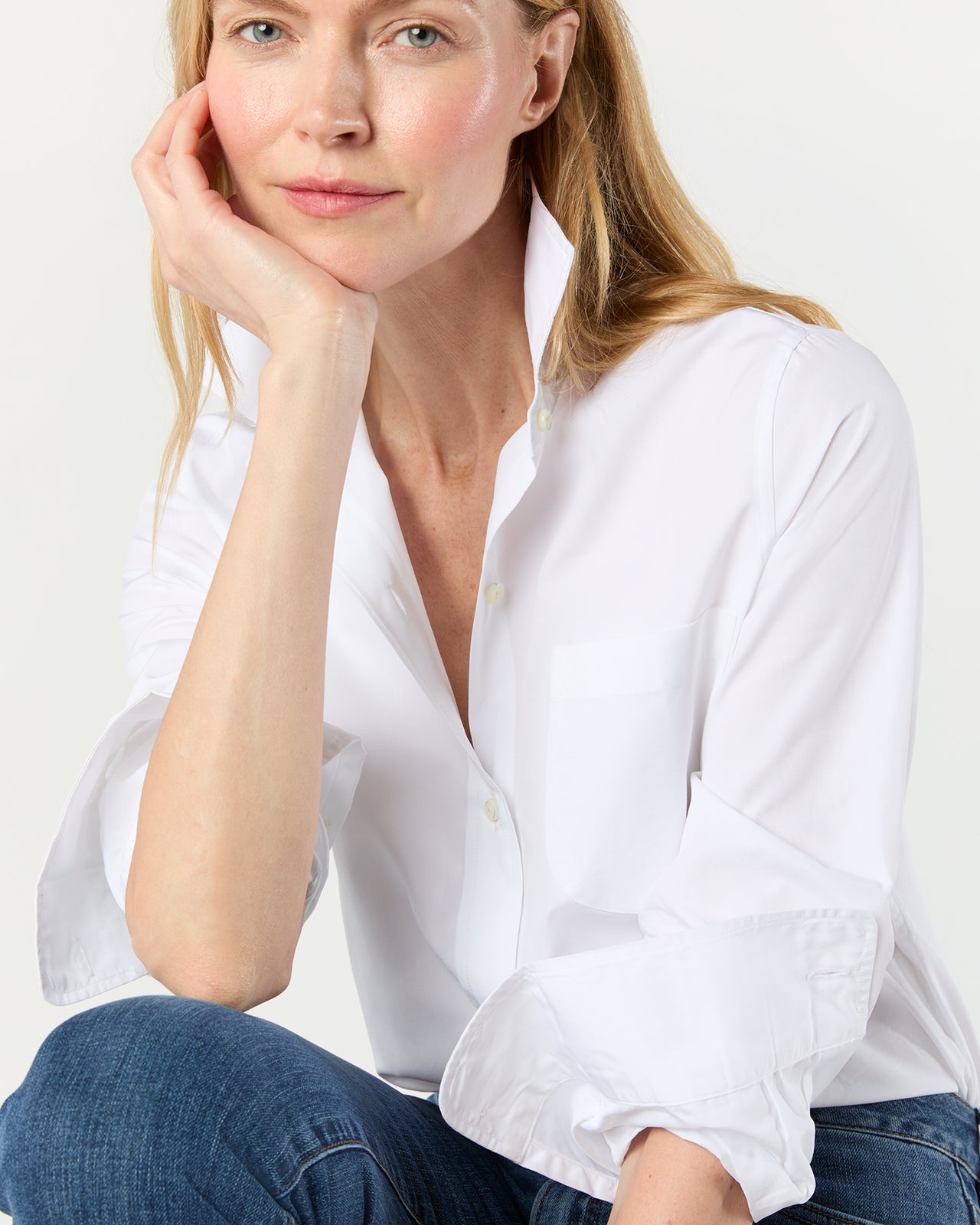 Sidney Shirt in White Poplin