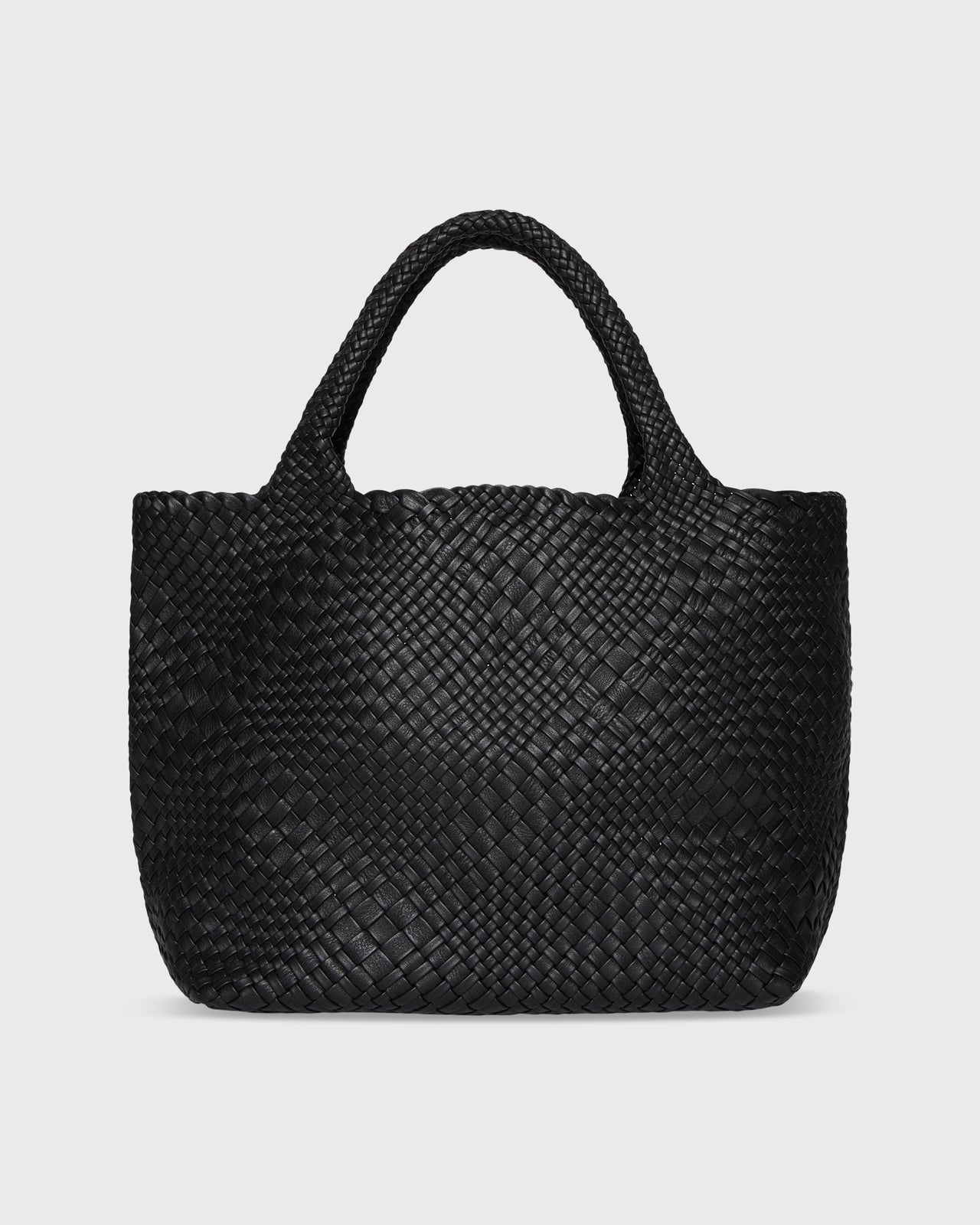 Mallie Handwoven Tote in Black Leather