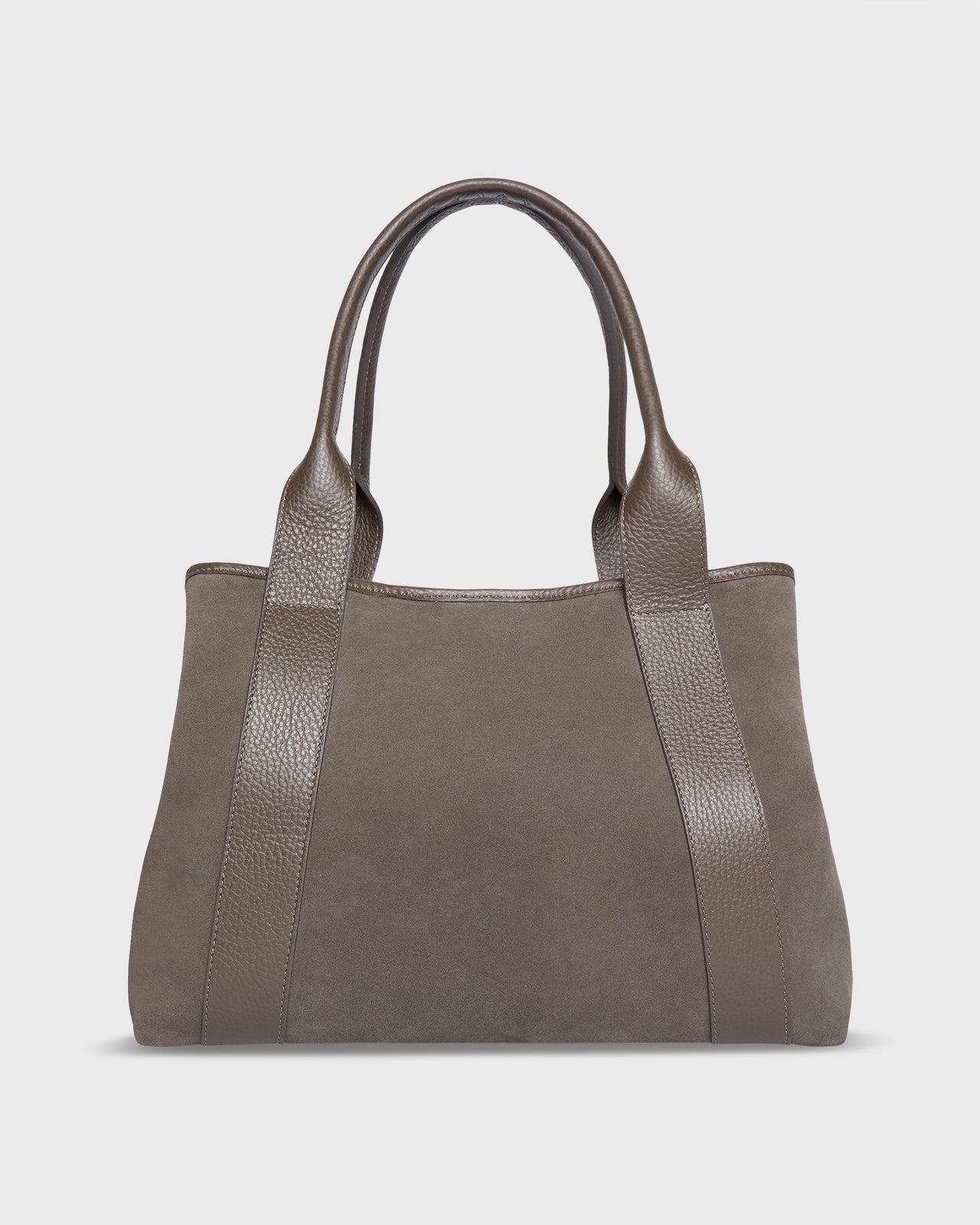 Liza Tote in Dark Taupe Suede/Leather
