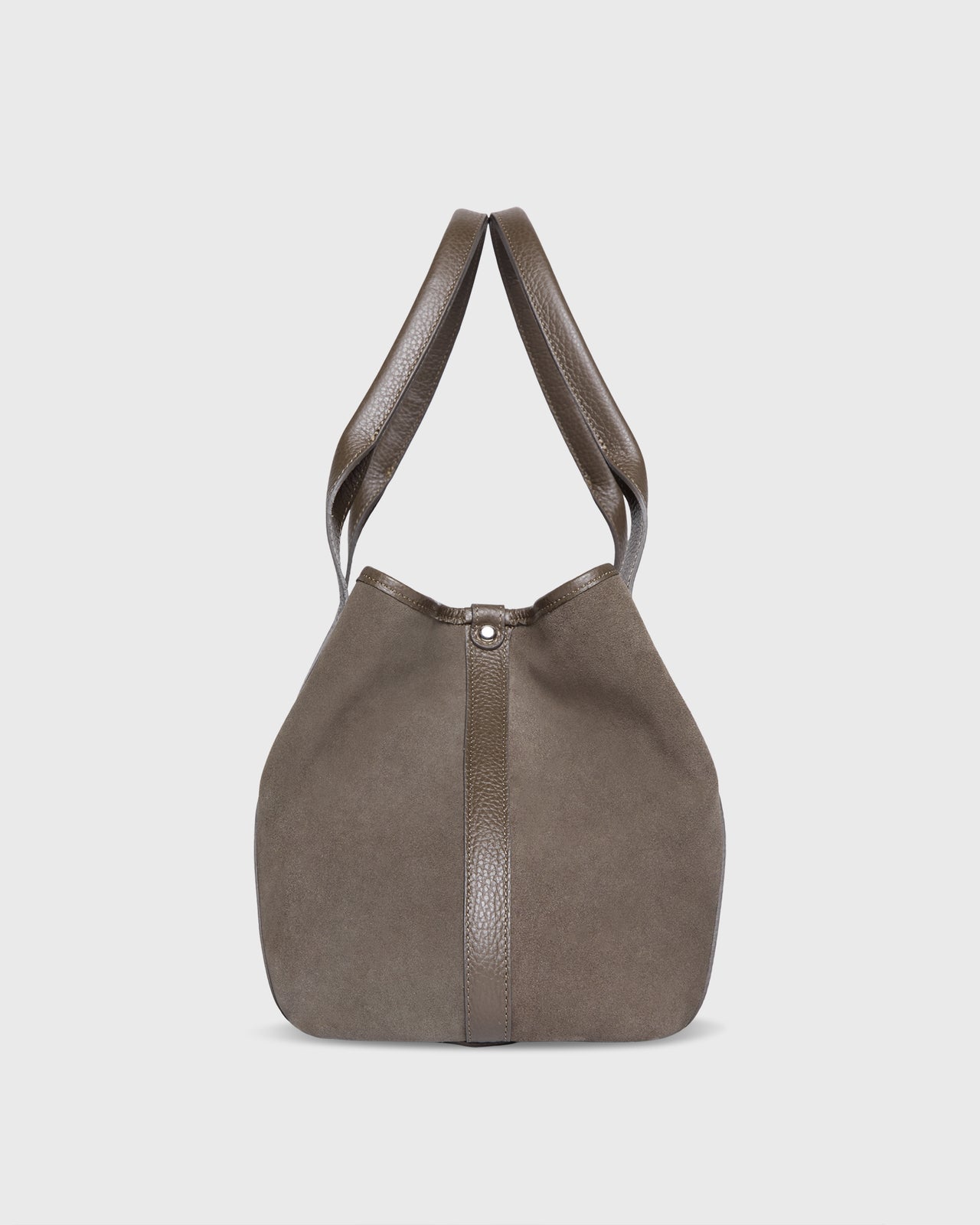 Liza Tote in Dark Taupe Suede/Leather