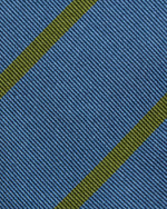 Load image into Gallery viewer, Silk Woven Tie in Pacific/Avocado Bar Stripe

