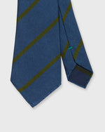 Load image into Gallery viewer, Silk Woven Tie in Pacific/Avocado Bar Stripe
