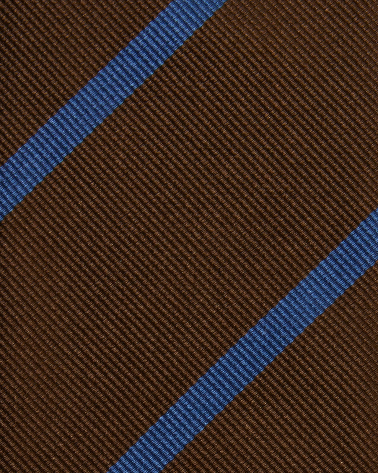 Silk Woven Tie in Brown/Blue Bar Stripe