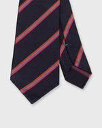 Load image into Gallery viewer, Silk Woven Tie in Navy/Orange/Peri Multi Stripe
